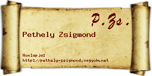 Pethely Zsigmond névjegykártya